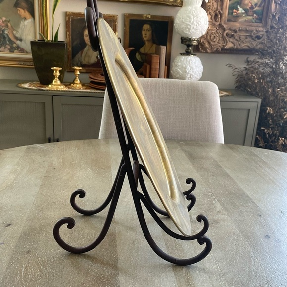 Martha Sturdy Spun brass Patina table charger or tray brass art decor designer - Picture 8 of 9